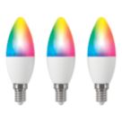 LAP Myko  E14 Candle RGB & White LED Smart Light Bulb 4.2W 470lm 3 Pack