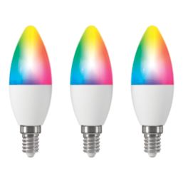 LAP Myko  E14 Candle RGB & White LED Smart Light Bulb 4.2W 470lm 3 Pack