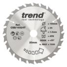 Trend CSB/16524T Wood Thin Kerf Combination Circular Saw Blade for Cordless Saws 165mm x 20mm 24T