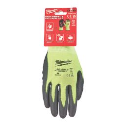 Milwaukee Hi-Vis Cut Level 3/C Gloves Fluorescent Yellow Large