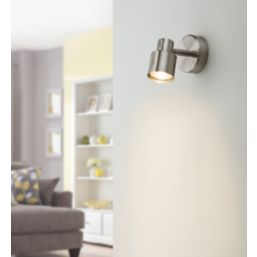 Knightsbridge  Round 1-Light Single GU10 Wall & Ceiling Spotlight Brushed Chrome