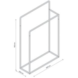 Elland Freestanding Double Towel Rail Black 600mm x 200mm x 900mm ...