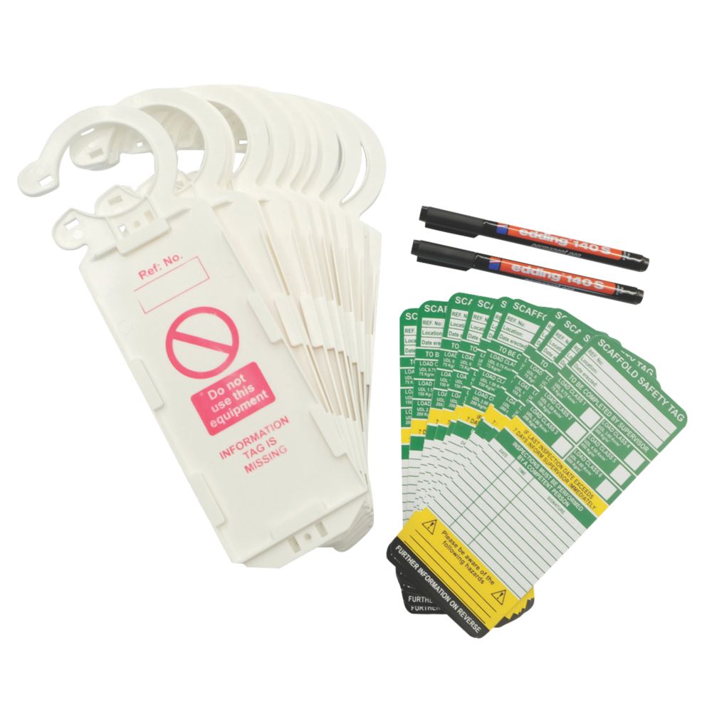 Essentials Scaffold Tag Box 32 Piece Set - Screwfix