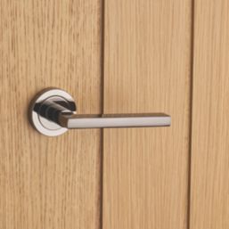 Designer Levers Scylla Lever on Rose Door Handle Pair Black Nickel