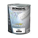 Ronseal One Coat Stain Block White Matt 0.75Ltr