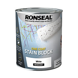 Ronseal One Coat Stain Block White Matt 0.75Ltr