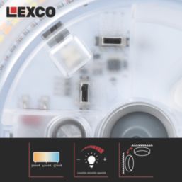 Lexco Pegasi Outdoor Round LED Bulkhead Light With Microwave Sensor White 17W 1200-1900lm