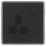 Arlec  13A 1-Gang SP Switched Socket Charcoal  with Black Inserts