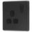 Arlec  13A 1-Gang SP Switched Socket Charcoal  with Black Inserts