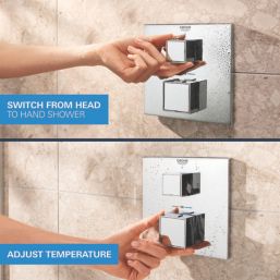 Grohe Precision 310 Cube HP Rear-Fed Concealed Chrome Thermostatic Cube Shower System