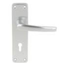 Smith & Locke Contract Fire Rated Lever Lock Door Handle Pair Satin Anodised Aluminium