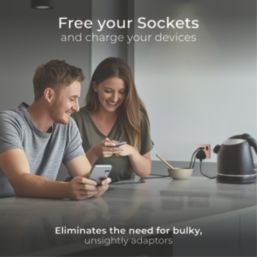 British General Evolve 13A 1-Gang SP Switched Socket + 3A 18W 2-Outlet Type A & C USB Charger Copper with Black Inserts