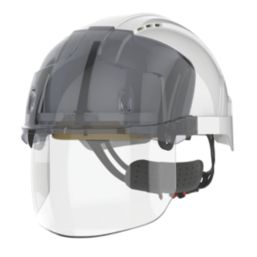 JSP EVO VISTAShield Safety Helmet with Integrated Face Shield White