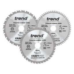 Trend CSB/190/3PK Wood TCT Circular Saw Blades 190mm x 30mm 24/40/60T 3 Pieces