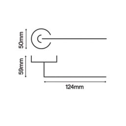 Smith & Locke Studland Fire Rated Lever on Rose Door Handles Pair Matt Black