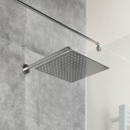 Swirl Slimline Adjustable Square Shower Head Chrome 300mm