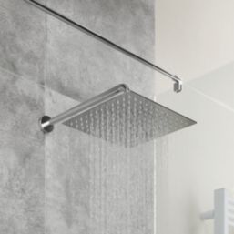 Swirl Slimline Adjustable Square Shower Head Chrome 300mm