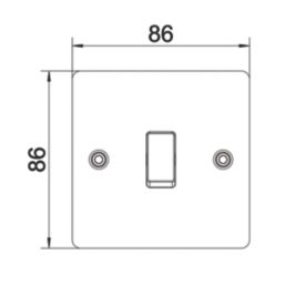 LAP  20A 16AX 1-Gang 2-Way Light Switch  Brushed Stainless Steel