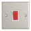 Contactum iConic 32A 1-Gang DP Control Switch Brushed Steel  with White Inserts