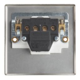 Contactum iConic 32A 1-Gang DP Control Switch Brushed Steel  with White Inserts