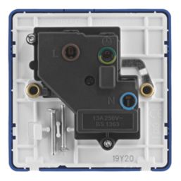 Arlec  13A 1-Gang SP Switched Socket Blue  with White Inserts