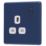Arlec  13A 1-Gang SP Switched Socket Blue  with White Inserts