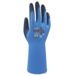 Wonder Grip WG-318L Aqua Guard Gauntlet Gloves Blue Small