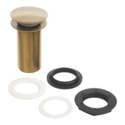 Flomasta Unslotted Pop Up Basin Waste Brushed Brass 66mm