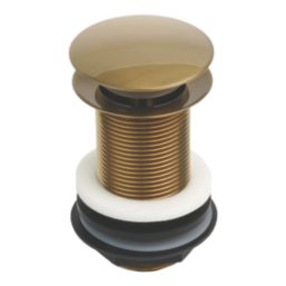 Flomasta Unslotted Pop Up Basin Waste Brushed Brass 66mm