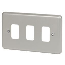 MK Grid Plus 3-Module Grid Faceplate Grey