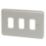 MK Grid Plus 3-Module Grid Faceplate Grey