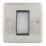 Hager Sollysta WRP1EUBSB 1-Module Modular Faceplate Brushed Steel with Black Inserts