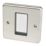 Hager Sollysta WRP1EUBSB 1-Module Modular Faceplate Brushed Steel with Black Inserts