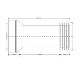McAlpine  Rigid Straight WC Connector White 260mm