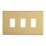 Contactum Lyric 3-Module Grid Faceplate Brushed Brass