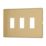 Contactum Lyric 3-Module Grid Faceplate Brushed Brass