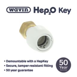 Hep2O  Plastic Push-Fit Straight Tap Connector 22mm x 3/4"