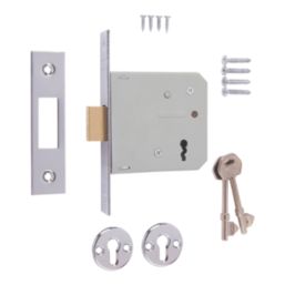 ERA  3 Lever Chrome Mortice Deadlock 76mm Case - 56mm Backset