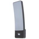 Lutec Kira Outdoor LED Wall Light With PIR Sensor Dark Grey 18W 1400lm
