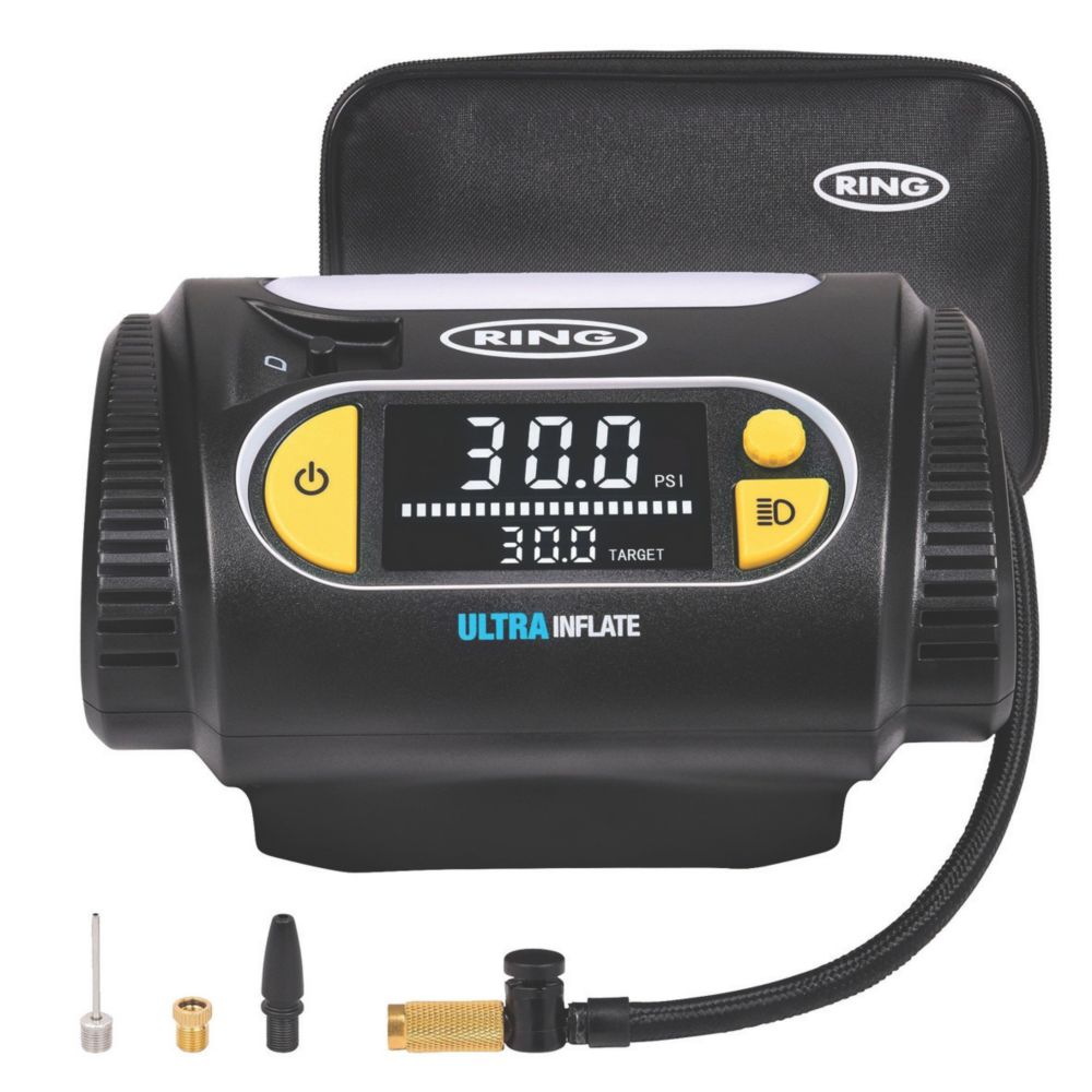 Ring ULTRAINFLATE 30 Rapid Digital Tyre Inflator 12V - Screwfix