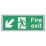 Essentials  Non Photoluminescent "Fire Exit Man Down Left Arrow" Sign 150mm x 400mm