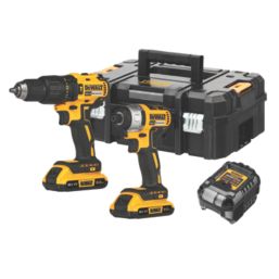 DeWalt DCK2060D2T-SFGB 18V 2 x 2.0Ah Li-Ion XR Brushless Cordless Combi Drill and Impact Driver Twin Pack