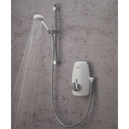 Aqualisa Aquastream Gravity-Pumped White/Chrome Thermostatic Power Shower