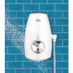 Aqualisa Aquastream Gravity-Pumped White/Chrome Thermostatic Power Shower