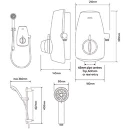 Aqualisa Aquastream Gravity-Pumped White/Chrome Thermostatic Power Shower