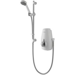 Aqualisa Aquastream Gravity-Pumped White/Chrome Thermostatic Power Shower
