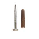 Orbix Combi Tub2 Woodscrews & Brown Wallplugs 7mm x 30mm 150 Pack