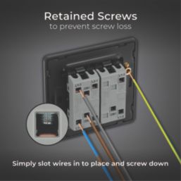 British General Evolve 20A 16AX 3-Gang 2-Way Light Switch  Grey