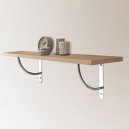 Essentials Cove Shelf Brackets Chrome 180mm x 180mm 4 Pack