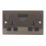 British General Nexus Metal 13A 2-Gang SP Switched Socket + 3.1A 15.5W 2-Outlet Type A USB Charger Black Nickel with Black Inserts